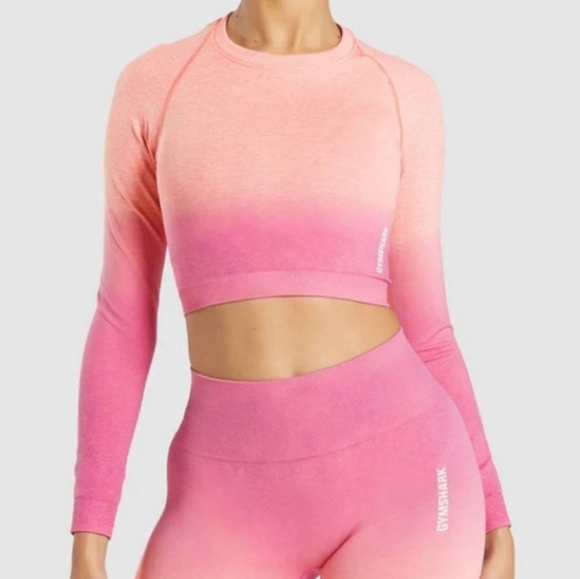 Gymshark ombre long-sleeved workout crop top - Picture 1 of 6